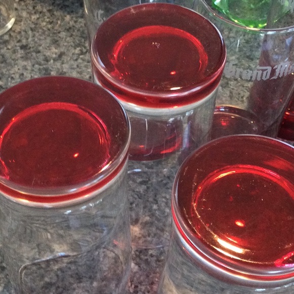 6 Grand Mariner bar glasses. 12 oz. Red Ruby flash made by Libby. Never used. - Picture 3 of 3